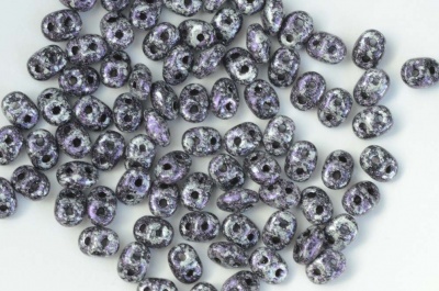 Superduo Purple Jet Tweedy Violet 23980-45710 Czech Beads x 10g